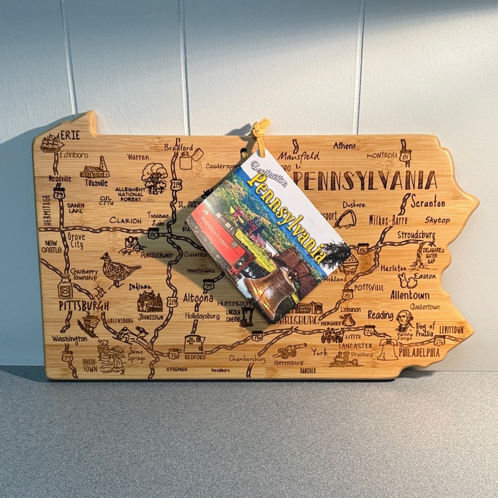 NWT- Totally Bamboo Destination Pennsylvania Cutting Board.